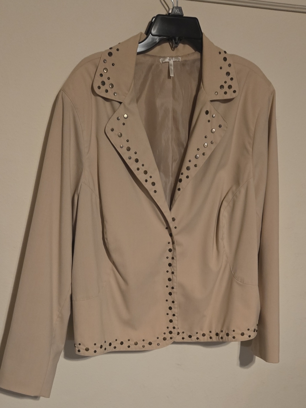 Metro 7 Beige Studded Blazer